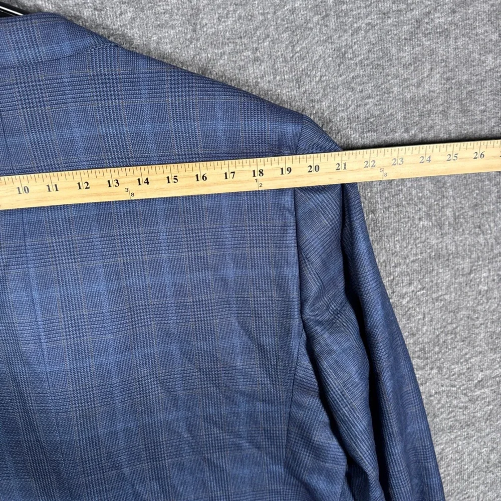 Loro Piana Sport Coat Mens 44R Blue Plaid 100% Wool Cremieux Blazer Jacket